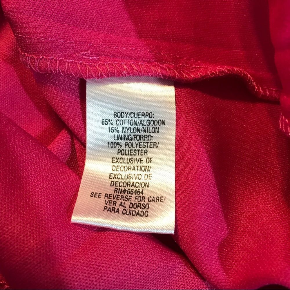 Sandra Darren Fuchsia Pink Lace Embellished Dress Sz 8P - Picture 7 of 11